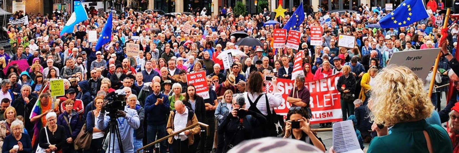 Olivia speaking at a rally.