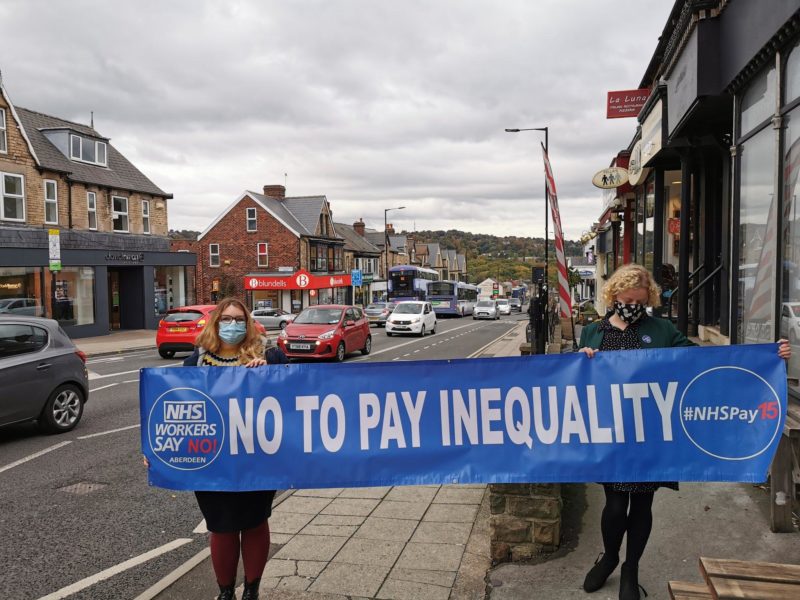 Olivia supporting the #NHSPay15 campaign.