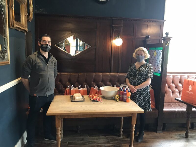 Olivia visiting The Greystones pub