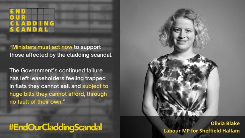 Olivia pledges support for the End Our Cladding Scandal campaign.