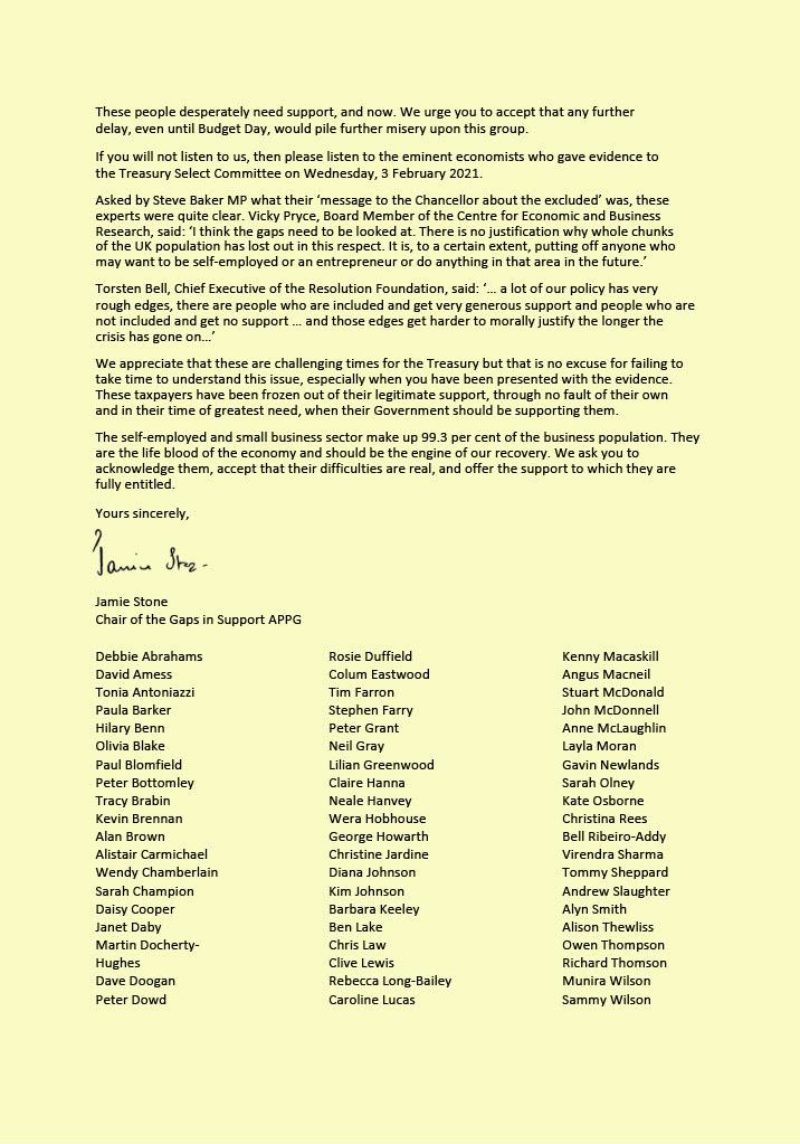 A letter to Rishi Sunak, signed by Olivia. 