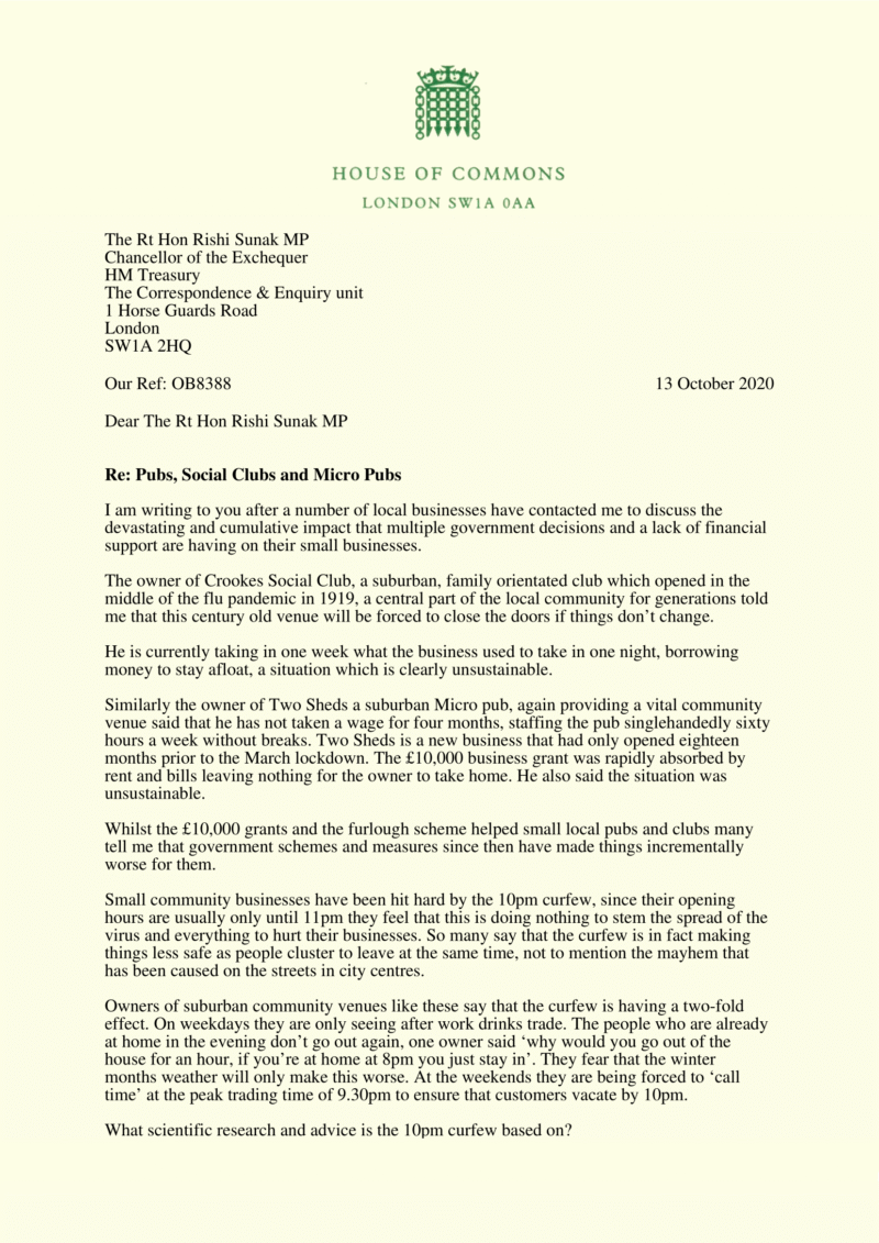 Letter to Rishi Sunak