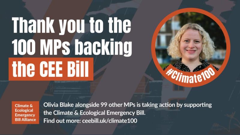 Olivia joins over 100 MPs to back the CEE bill. 