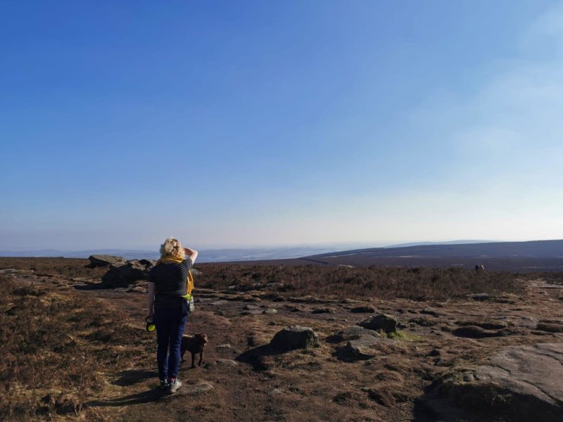 Olivia walking in the moors in Sheffield.