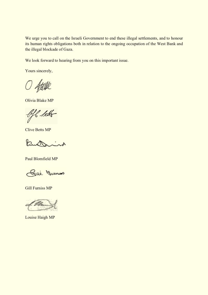 My letter to Dominic Raab, signed by 4 other Sheffield MPs.