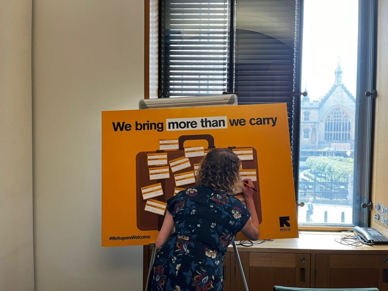 Olivia at the International Rescue Committee drop-in