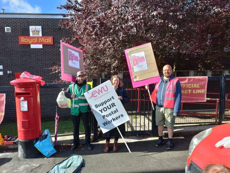 Olivia on the picket line with the CWU.