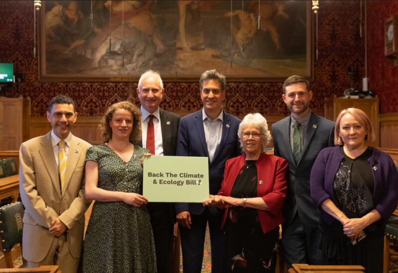 Olivia Blake with members of the Labour shadow climate team.